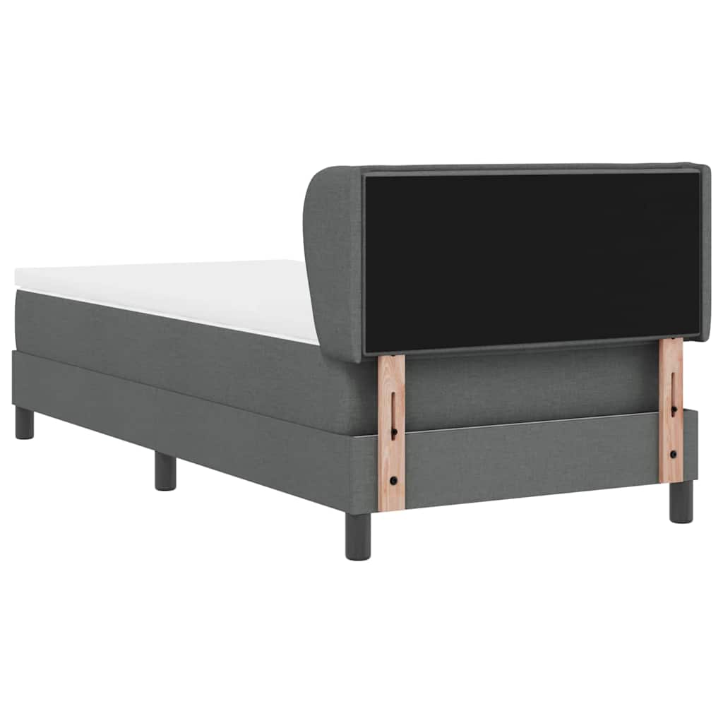 Boxspringbed met matras Donkergrijs 100 x 200 cm Stof