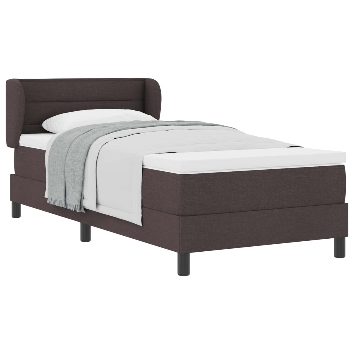 Boxspringbed met matras Donkerbruin 100 x 200 cm Stof