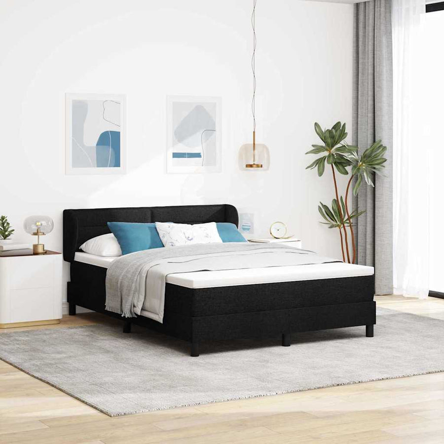 Boxspringbed met matras met matras Zwart 140 x 200 cm Stof