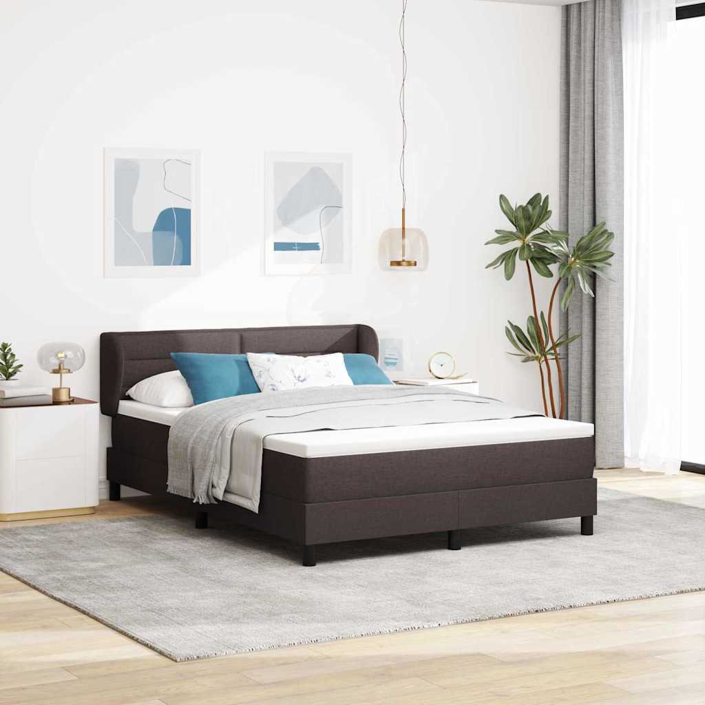 Boxspringbed met matras Donkerbruin 140 x 200 cm Stof