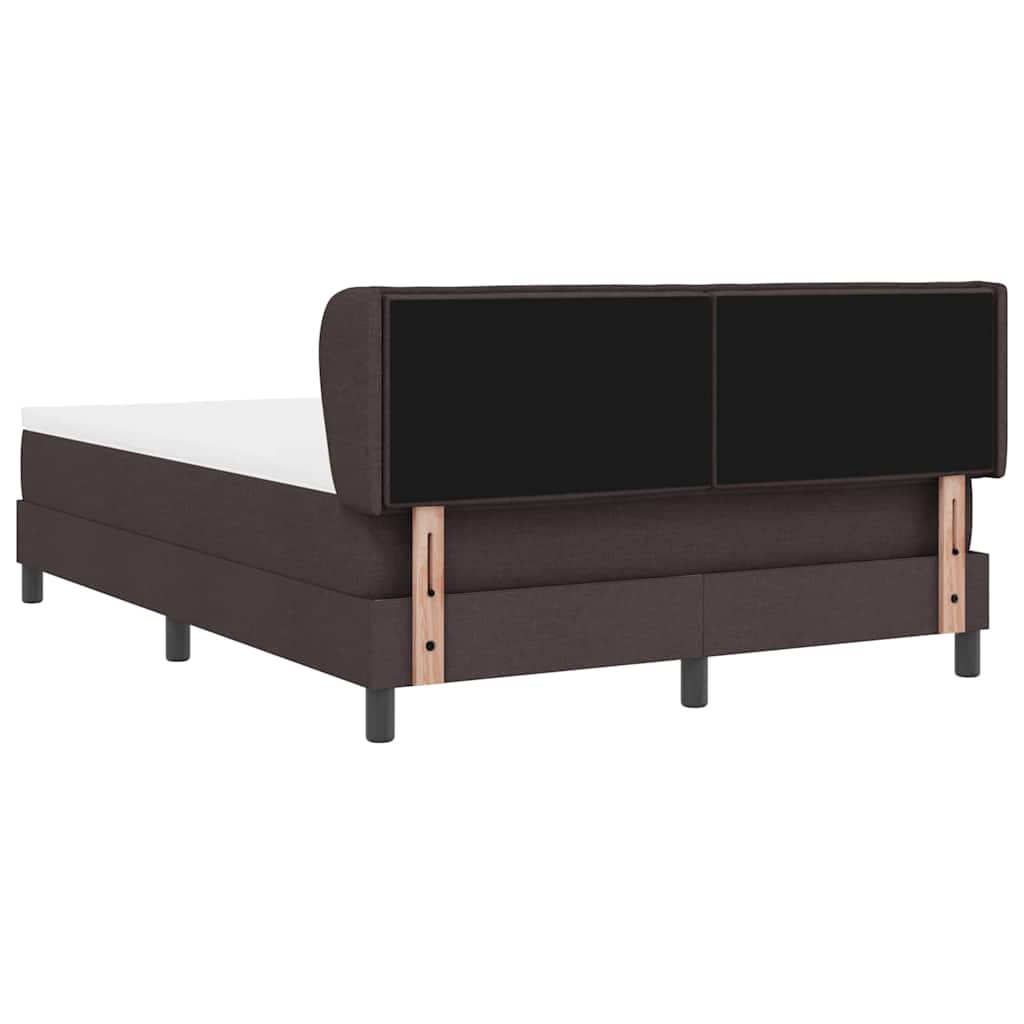 Boxspringbed met matras Donkerbruin 140 x 200 cm Stof
