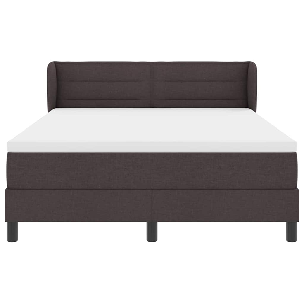Boxspringbed met matras Donkerbruin 140 x 200 cm Stof
