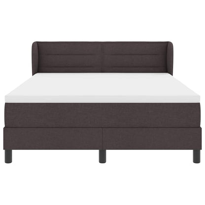 Boxspringbed met matras Donkerbruin 140 x 200 cm Stof