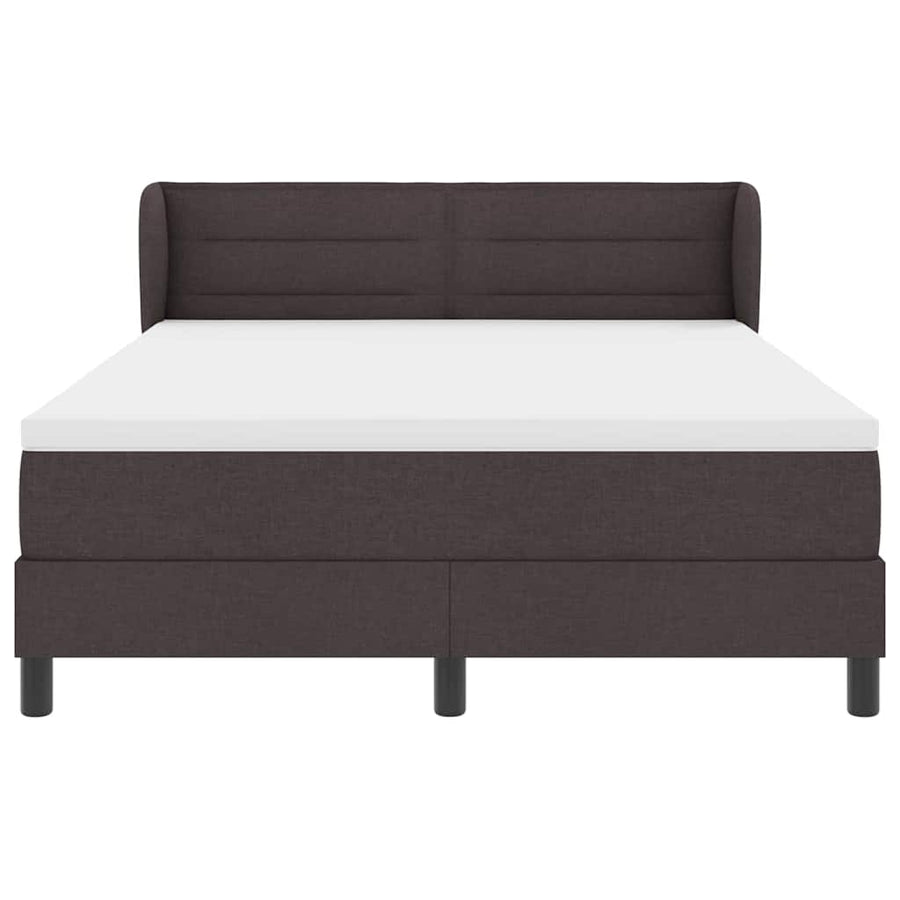 Boxspringbed met matras Donkerbruin 140 x 200 cm Stof