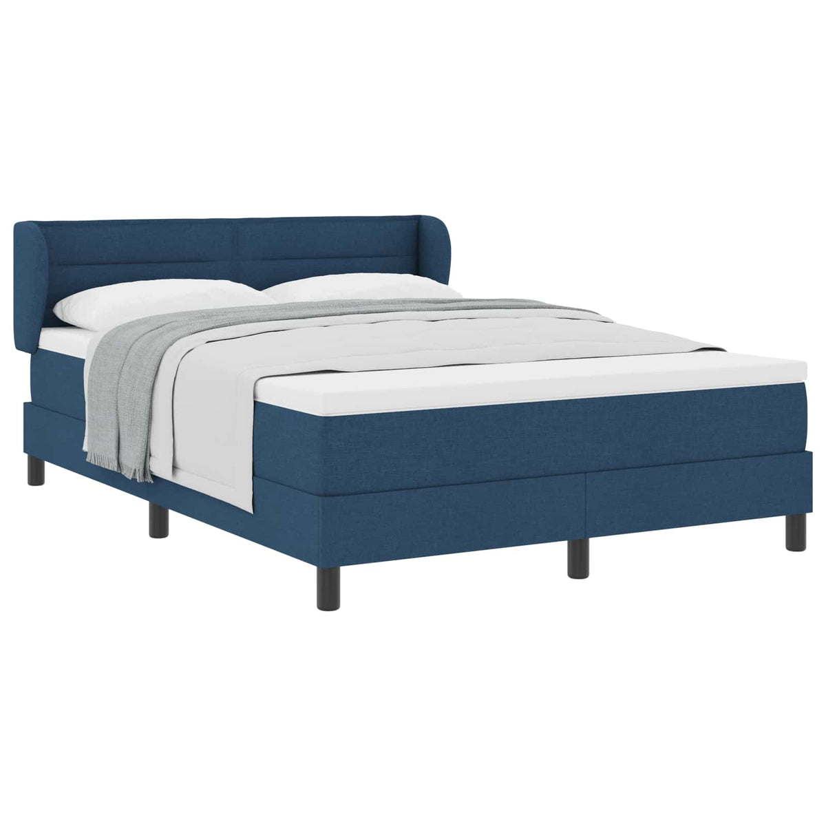 Boxspringbed met matras met hoofdeinde Blauw 160 x 200 cm Stof