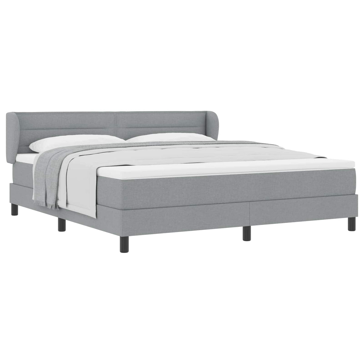 Boxspringbed met matras Lichtgrijs 180 x 200 cm Stof