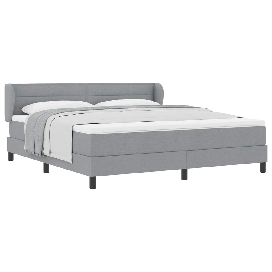 Boxspringbed met matras Lichtgrijs 180 x 200 cm Stof
