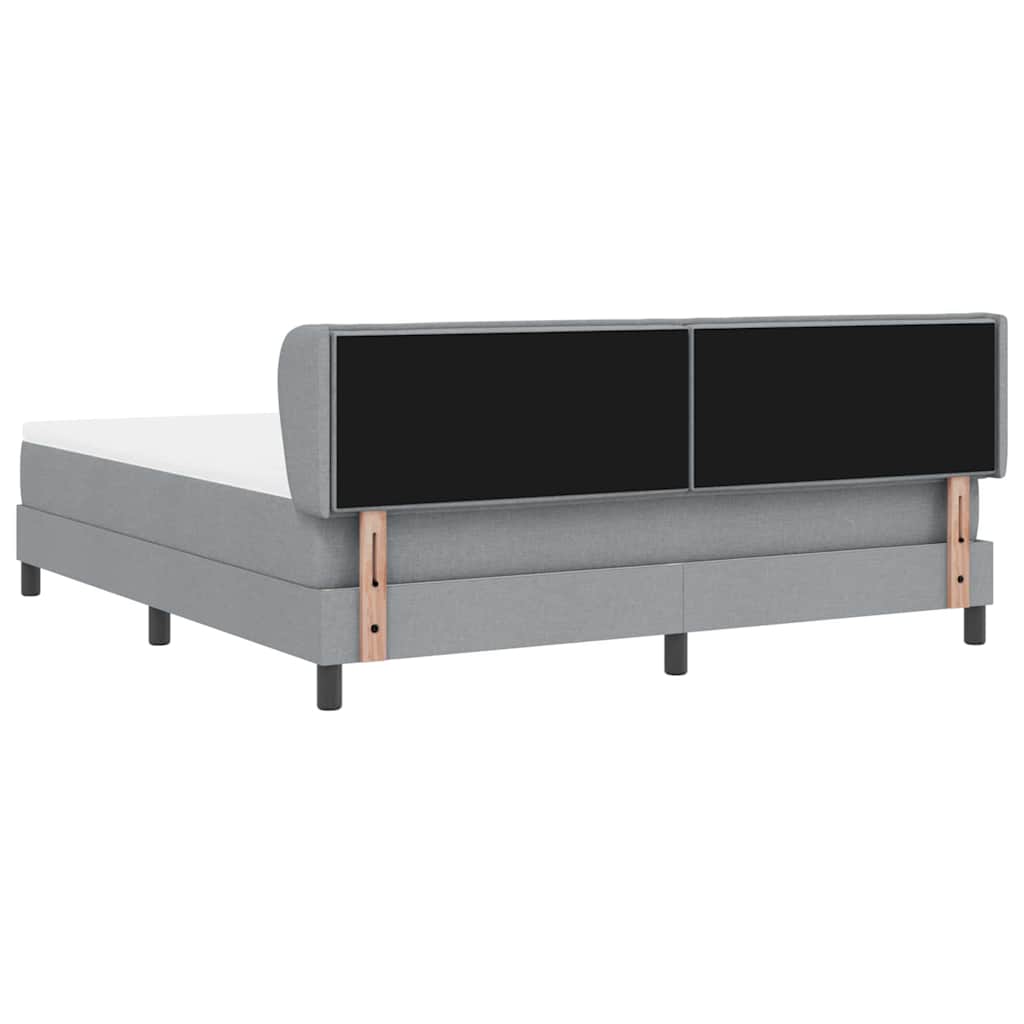 Boxspringbed met matras Lichtgrijs 180 x 200 cm Stof
