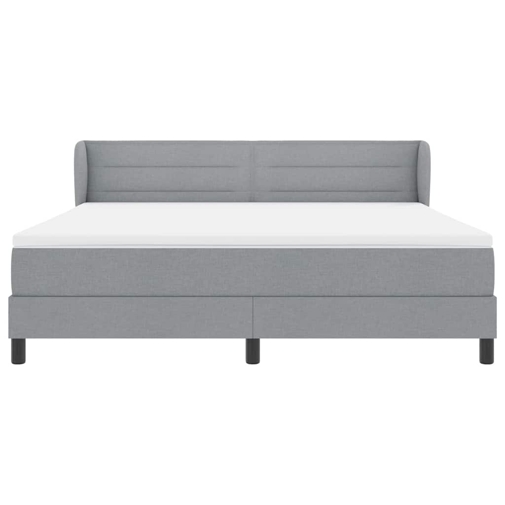 Boxspringbed met matras Lichtgrijs 180 x 200 cm Stof