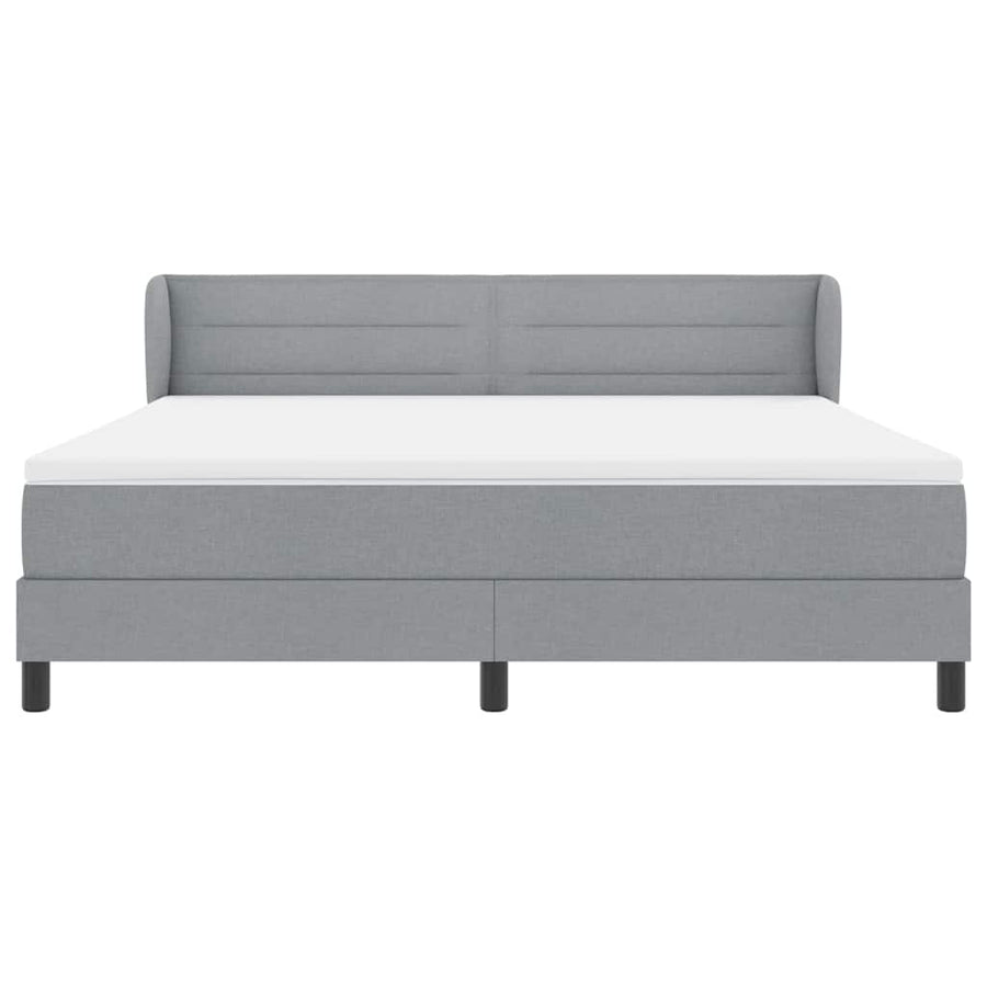 Boxspringbed met matras Lichtgrijs 180 x 200 cm Stof