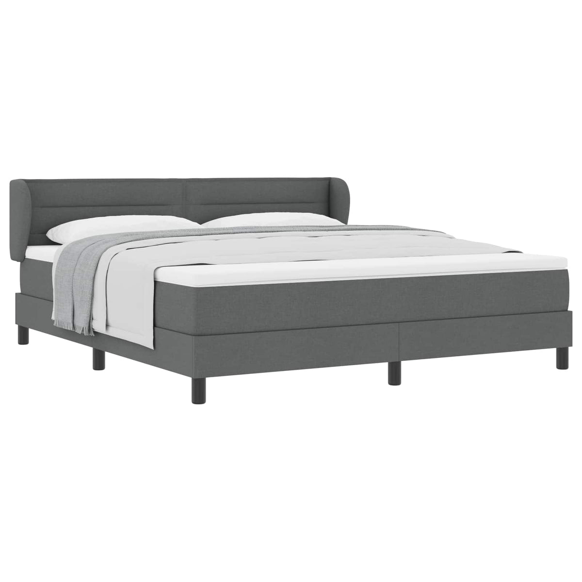 Boxspringbed met matras Donkergrijs 180 x 200 cm Stof
