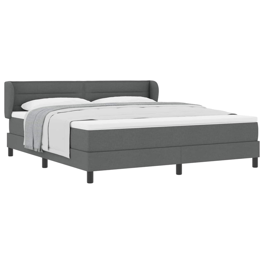 Boxspringbed met matras Donkergrijs 180 x 200 cm Stof