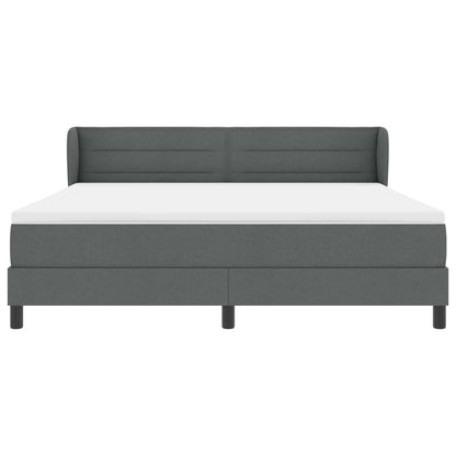 Boxspringbed met matras Donkergrijs 180 x 200 cm Stof