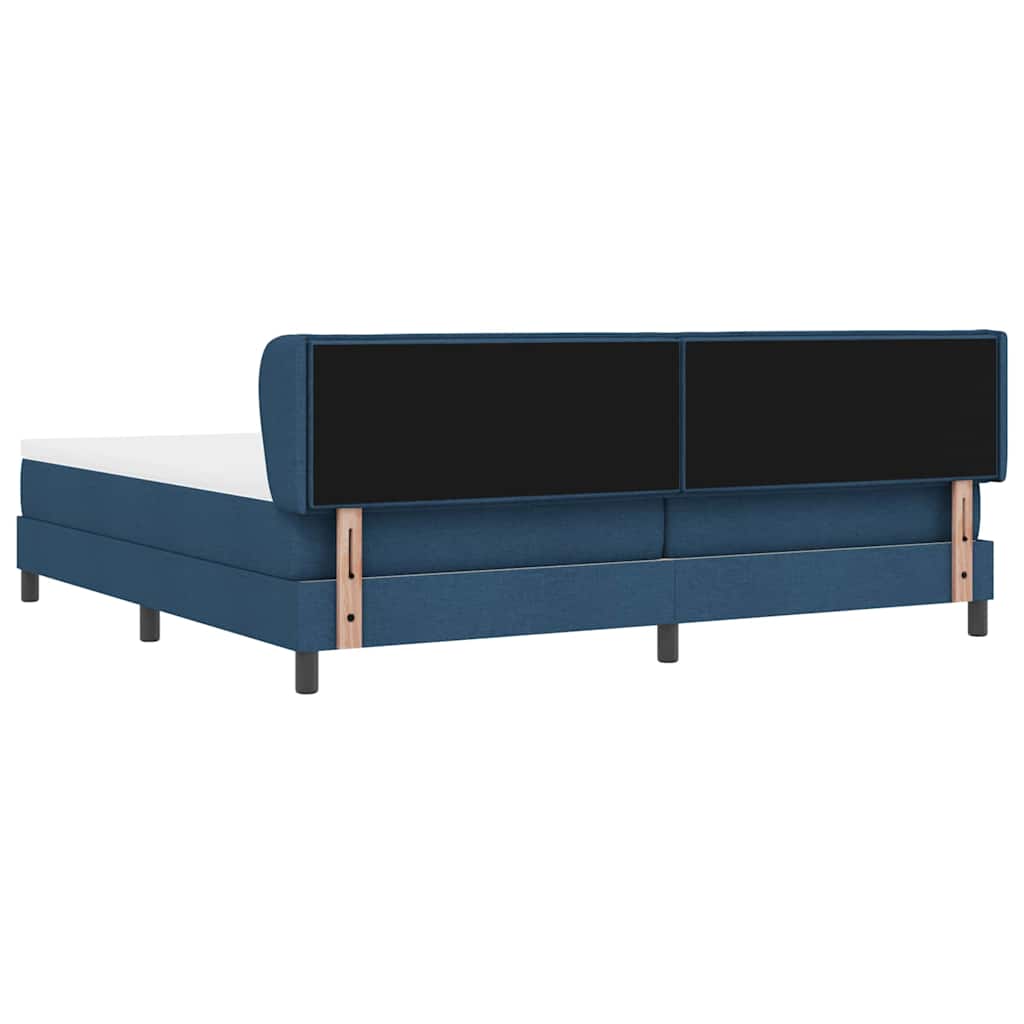 Boxspringbed met matras met hoofdeinde Blauw 200 x 200 cm Stof
