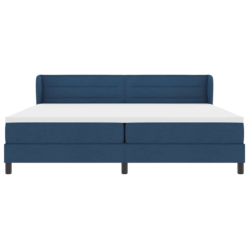 Boxspringbed met matras met hoofdeinde Blauw 200 x 200 cm Stof