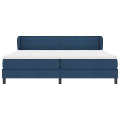 Boxspringbed met matras met hoofdeinde Blauw 200 x 200 cm Stof