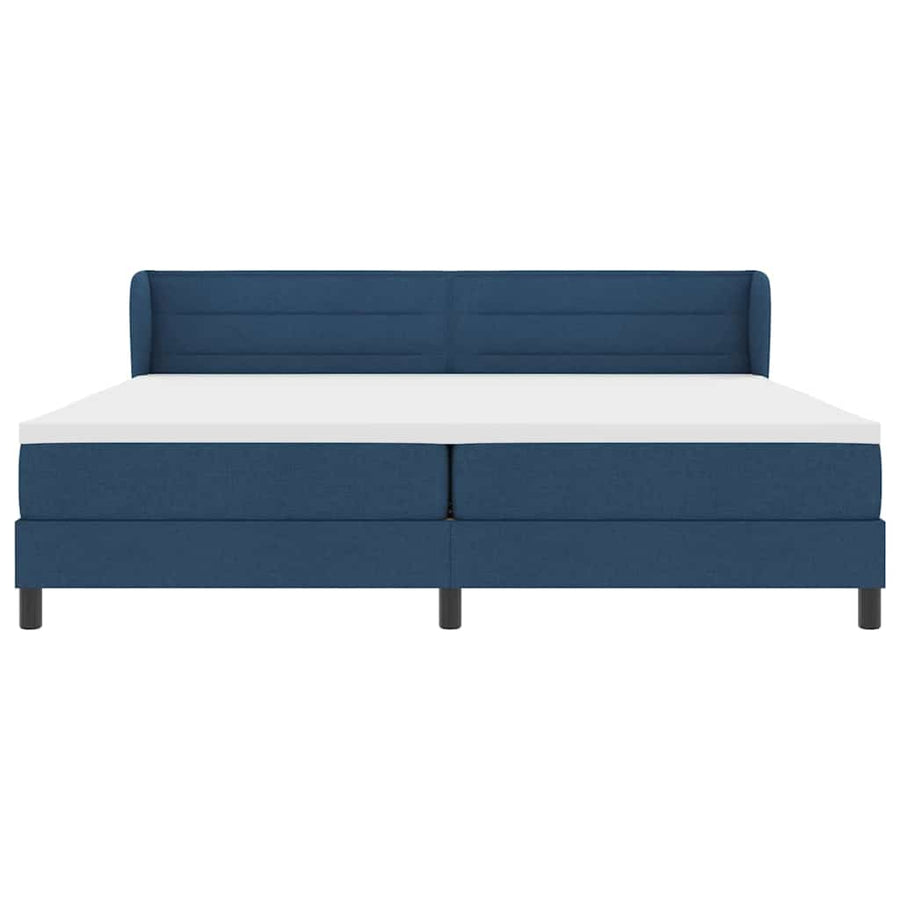 Boxspringbed met matras met hoofdeinde Blauw 200 x 200 cm Stof