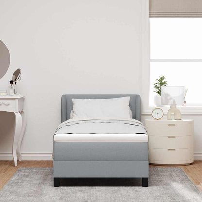 Boxspringbed met hoofdeinde Lichtgrijs 80 x 200 cm Stof