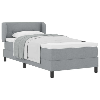 Boxspringbed met hoofdeinde Lichtgrijs 80 x 200 cm Stof