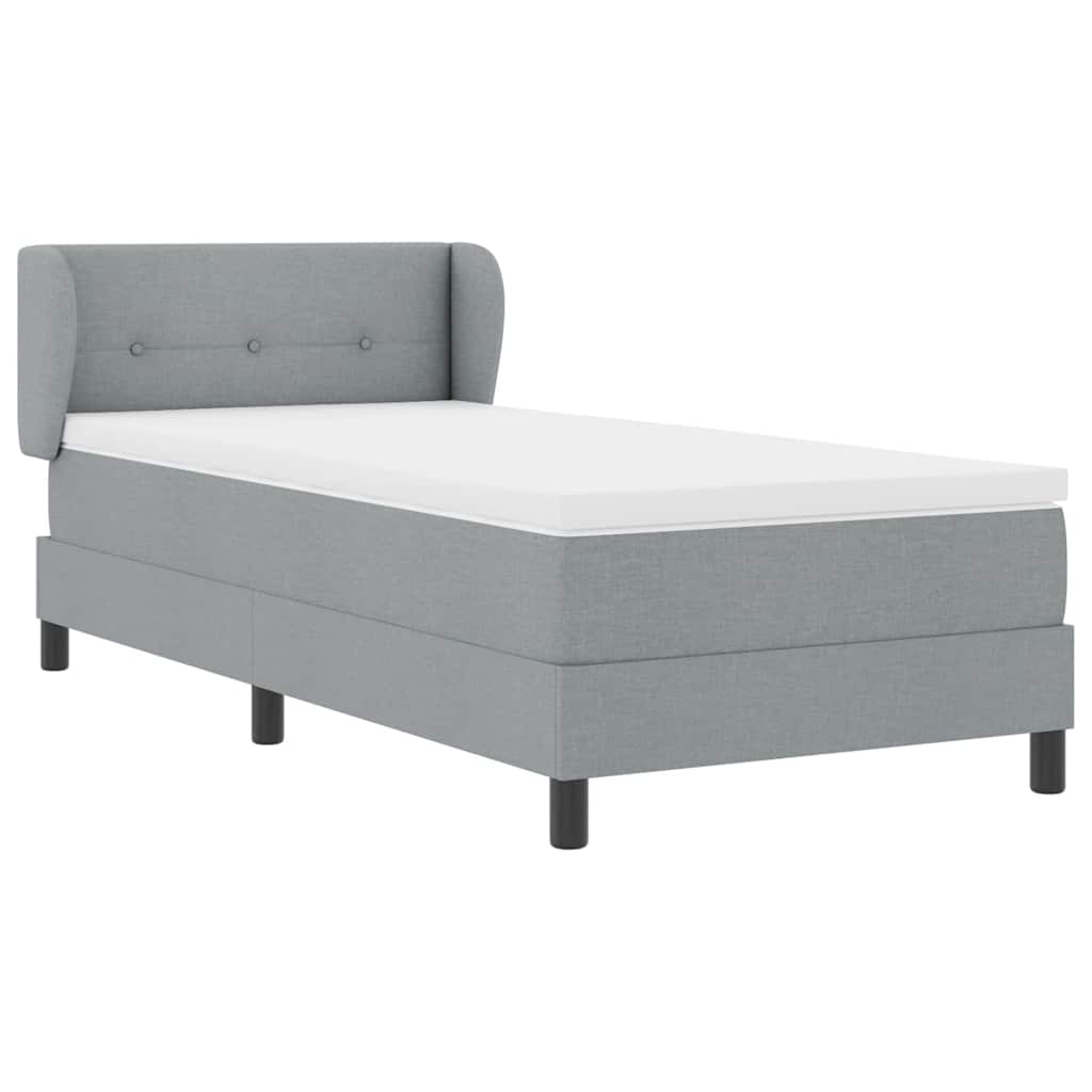 Boxspringbed met hoofdeinde Lichtgrijs 80 x 200 cm Stof