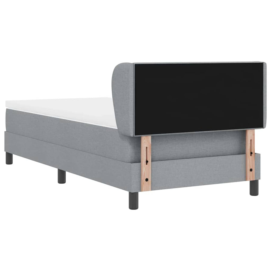 Boxspringbed met hoofdeinde Lichtgrijs 80 x 200 cm Stof