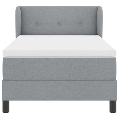 Boxspringbed met hoofdeinde Lichtgrijs 80 x 200 cm Stof