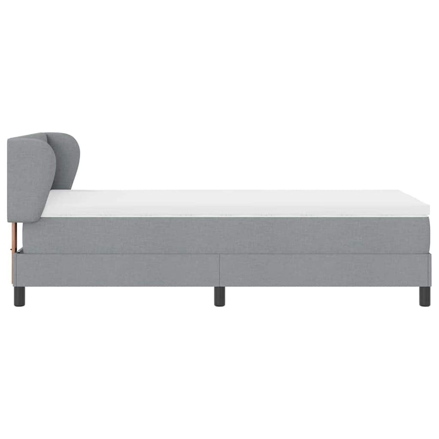 Boxspringbed met hoofdeinde Lichtgrijs 80 x 200 cm Stof
