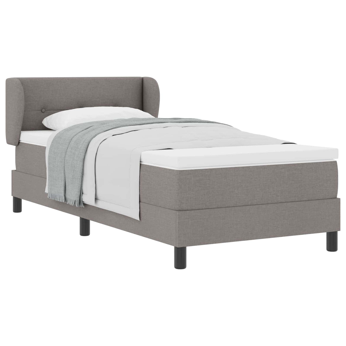 Boxspringbed met kussen met hoofdeinde Taupe 80 x 200 cm Stof