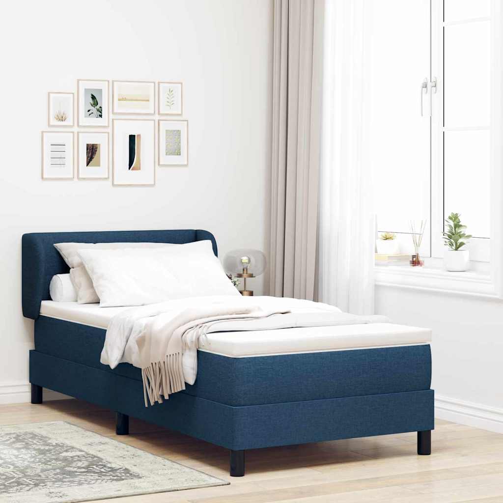 Boxspringbed met hoofdeinde Blauw 80 x 200 cm Stof