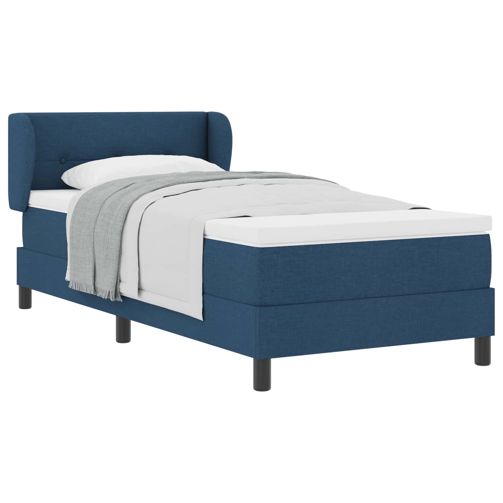 Boxspringbed met hoofdeinde Blauw 80 x 200 cm Stof