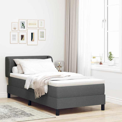 Boxspringbed met hoofdeinde Donkergrijs 90 x 190 cm Stof