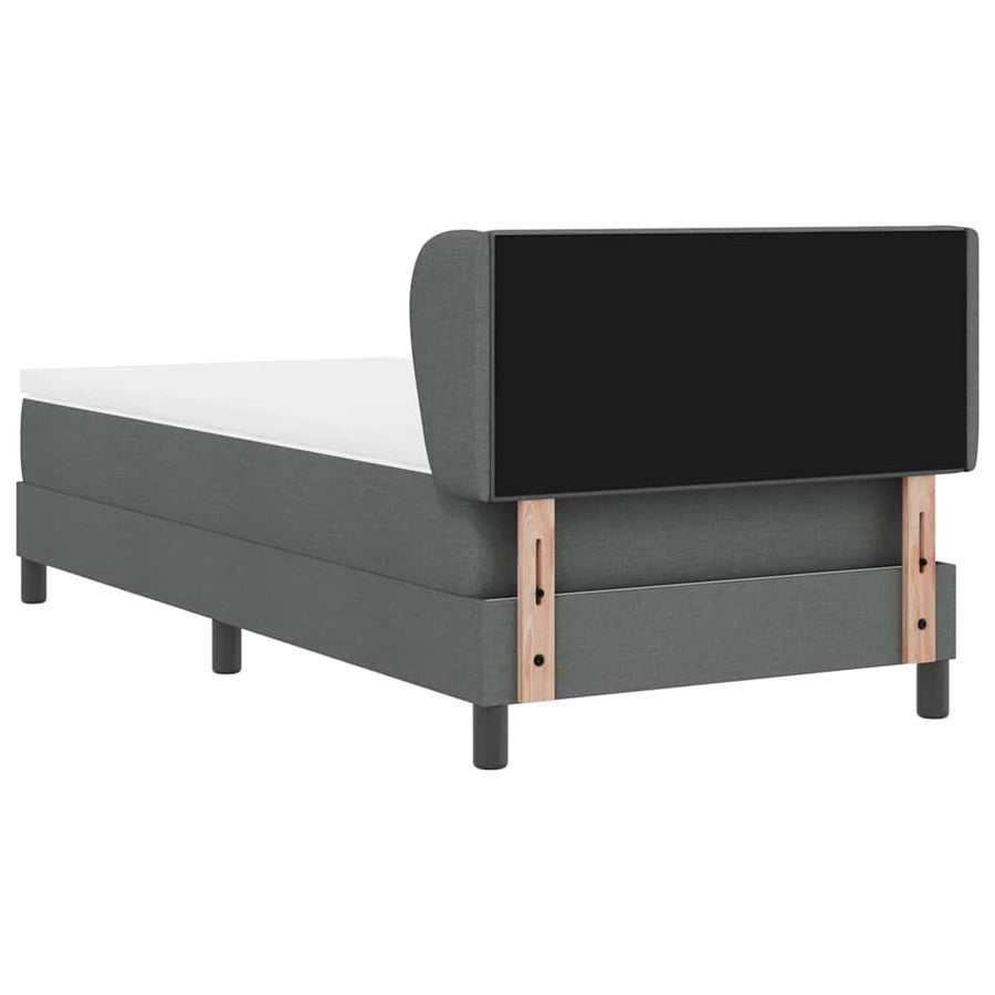 Boxspringbed met hoofdeinde Donkergrijs 90 x 190 cm Stof
