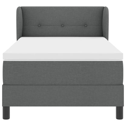Boxspringbed met hoofdeinde Donkergrijs 90 x 190 cm Stof