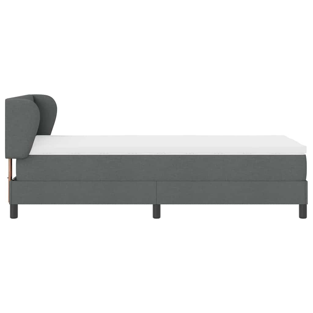 Boxspringbed met hoofdeinde Donkergrijs 90 x 190 cm Stof