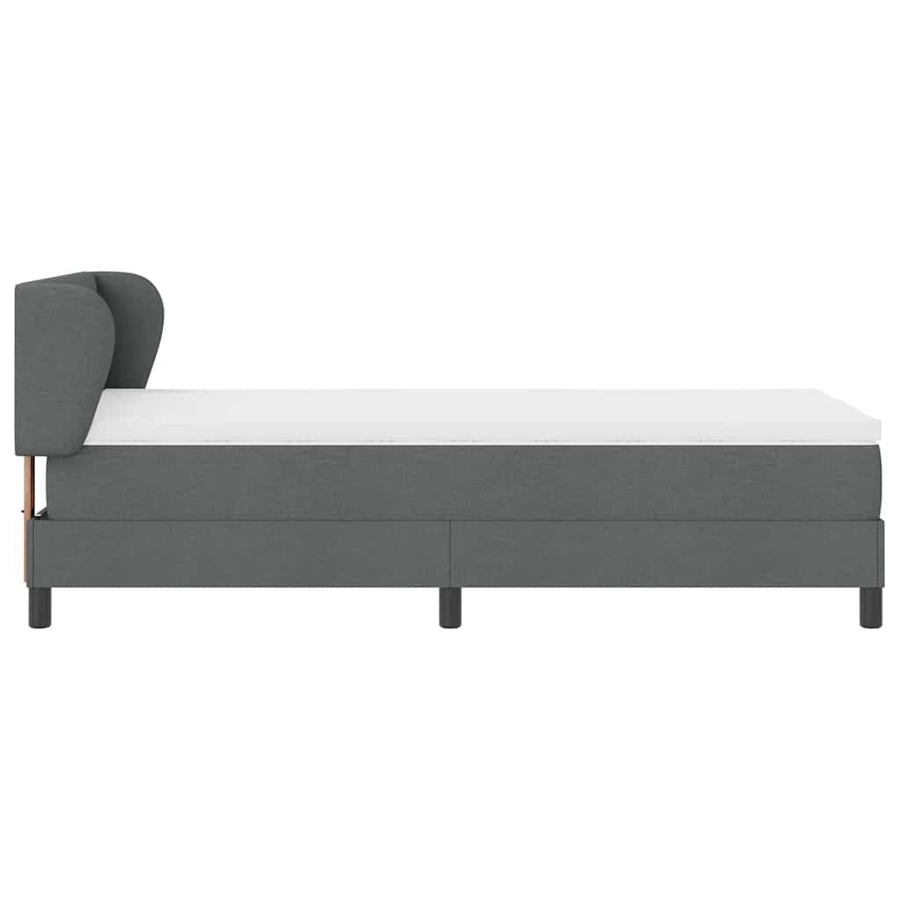 Boxspringbed met hoofdeinde Donkergrijs 90 x 190 cm Stof