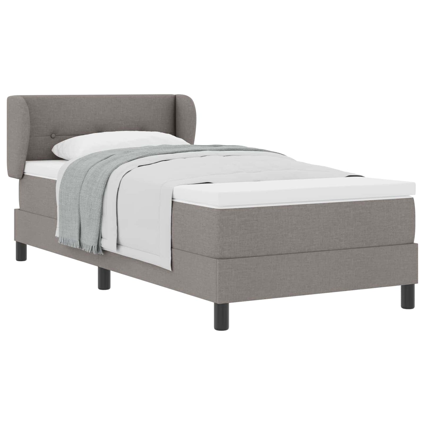 Boxspringbed met hoofdeinde Taupe 90 x 190 cm Stof