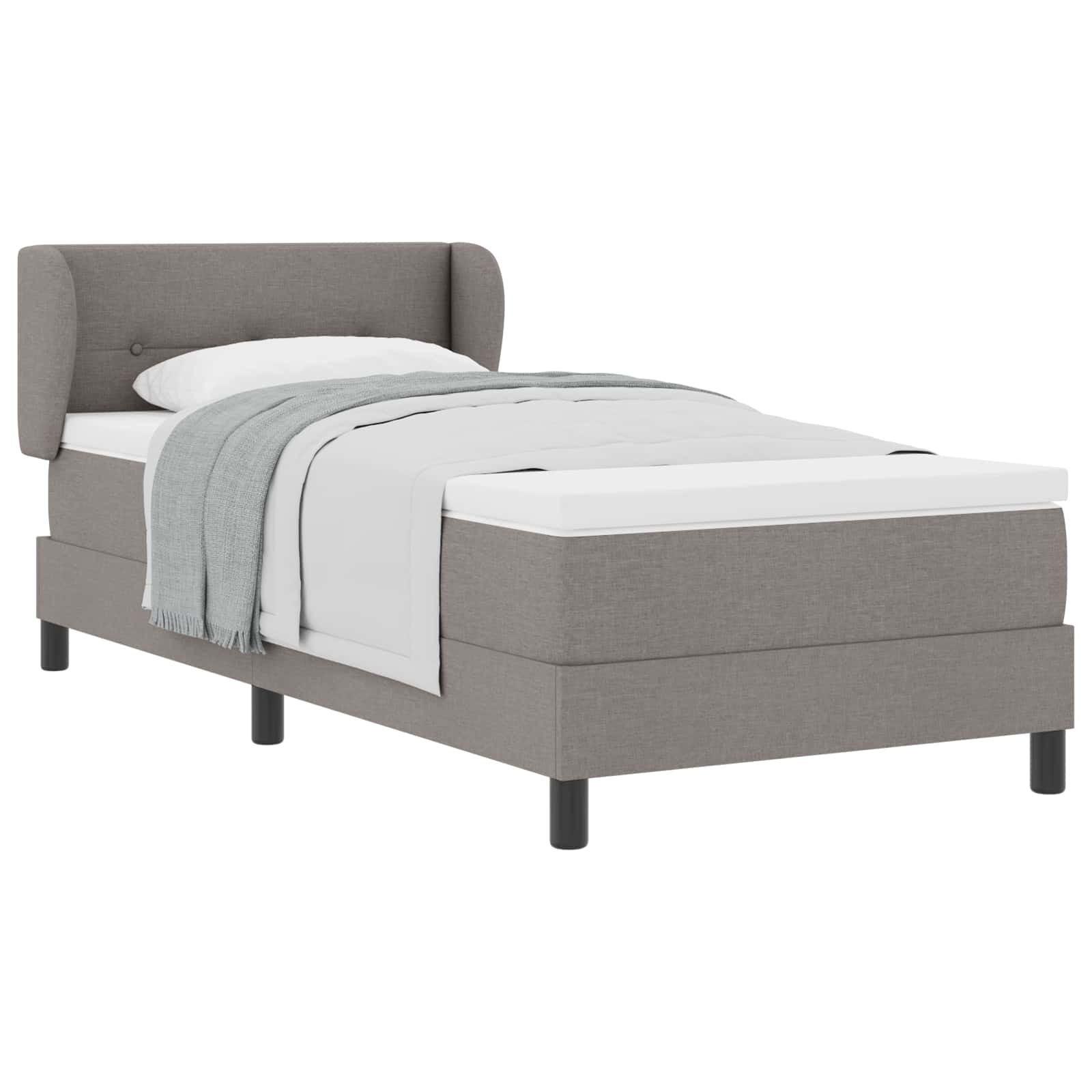 Boxspringbed met hoofdeinde Taupe 90 x 190 cm Stof