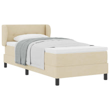 Boxspringbed met hoofdeinde Crème 90 x 190 cm Stof