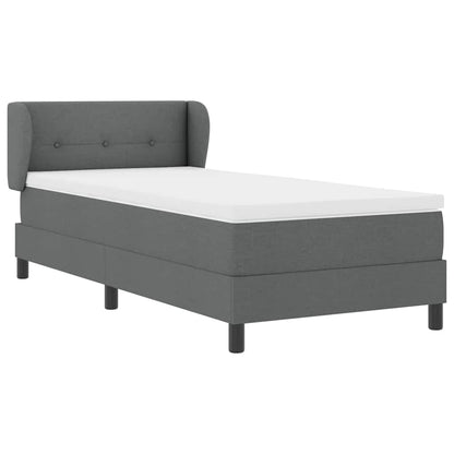 Boxspringbed met hoofdeinde Donkergrijs 90 x 200 cm Stof
