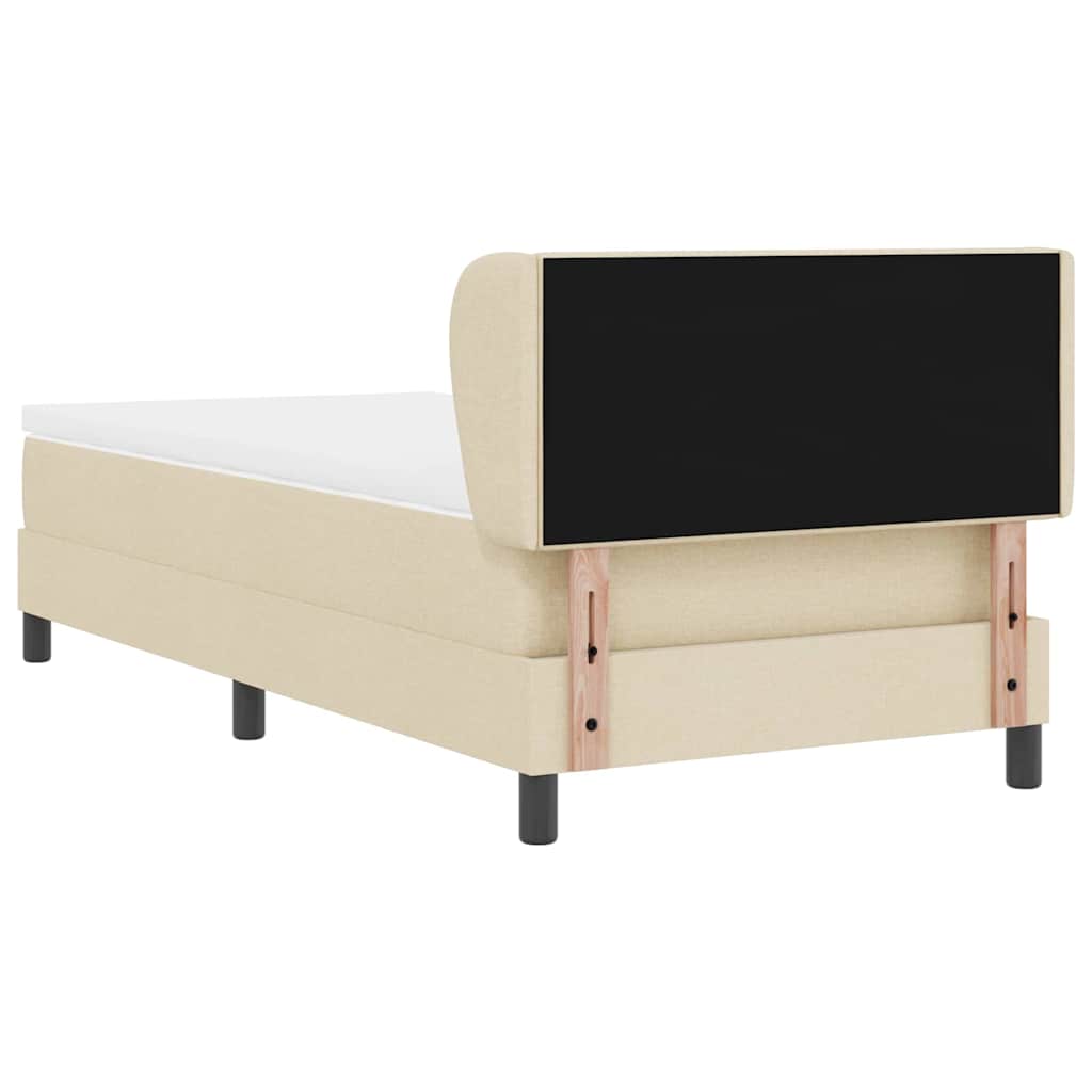 Boxspringbed met hoofdeinde Crème 90 x 200 cm Stof