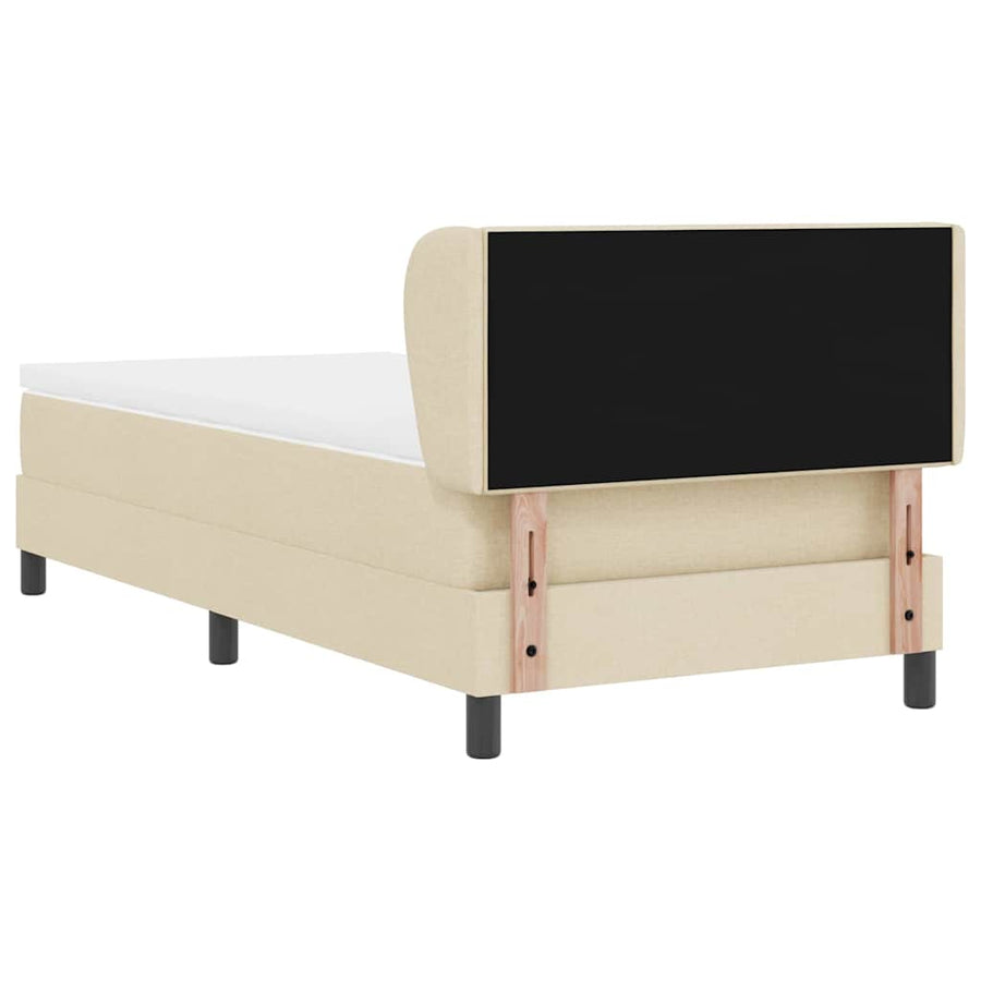 Boxspringbed met hoofdeinde Crème 90 x 200 cm Stof