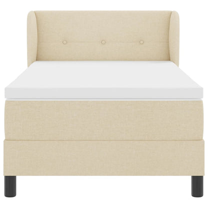 Boxspringbed met hoofdeinde Crème 90 x 200 cm Stof