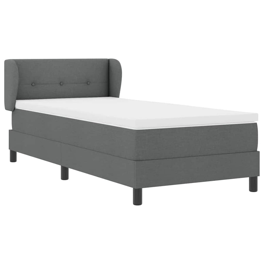 Boxspringbed met matras Donkergrijs 100 x 200 cm Stof