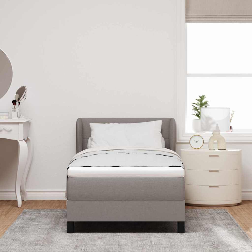 Boxspringbed met hoofdeinde Taupe 100 x 200 cm Stof