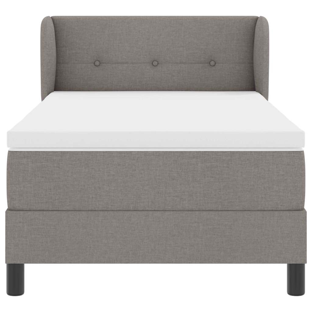 Boxspringbed met hoofdeinde Taupe 100 x 200 cm Stof