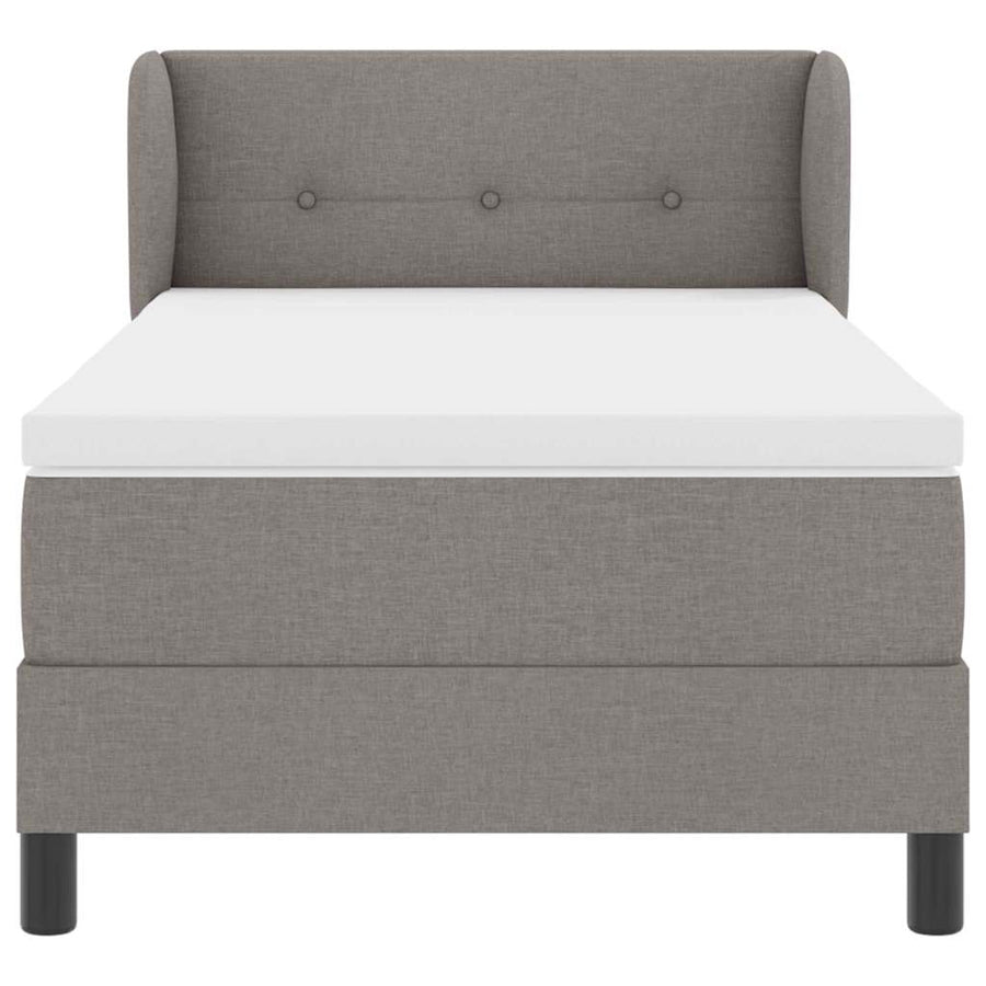 Boxspringbed met hoofdeinde Taupe 100 x 200 cm Stof