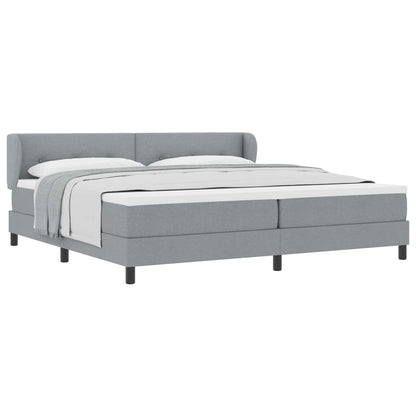 Boxspringbed met hoofdeinde Lichtgrijs 200 x 200 cm Stof
