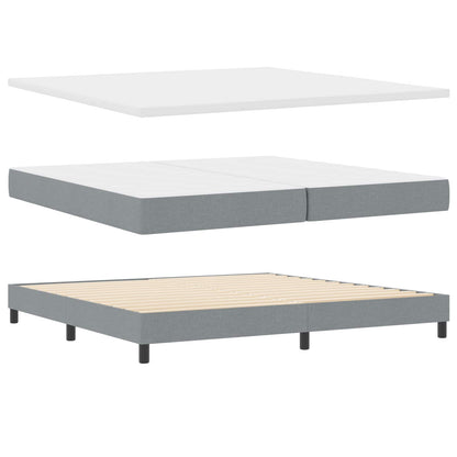 Boxspringbed met hoofdeinde Lichtgrijs 200 x 200 cm Stof