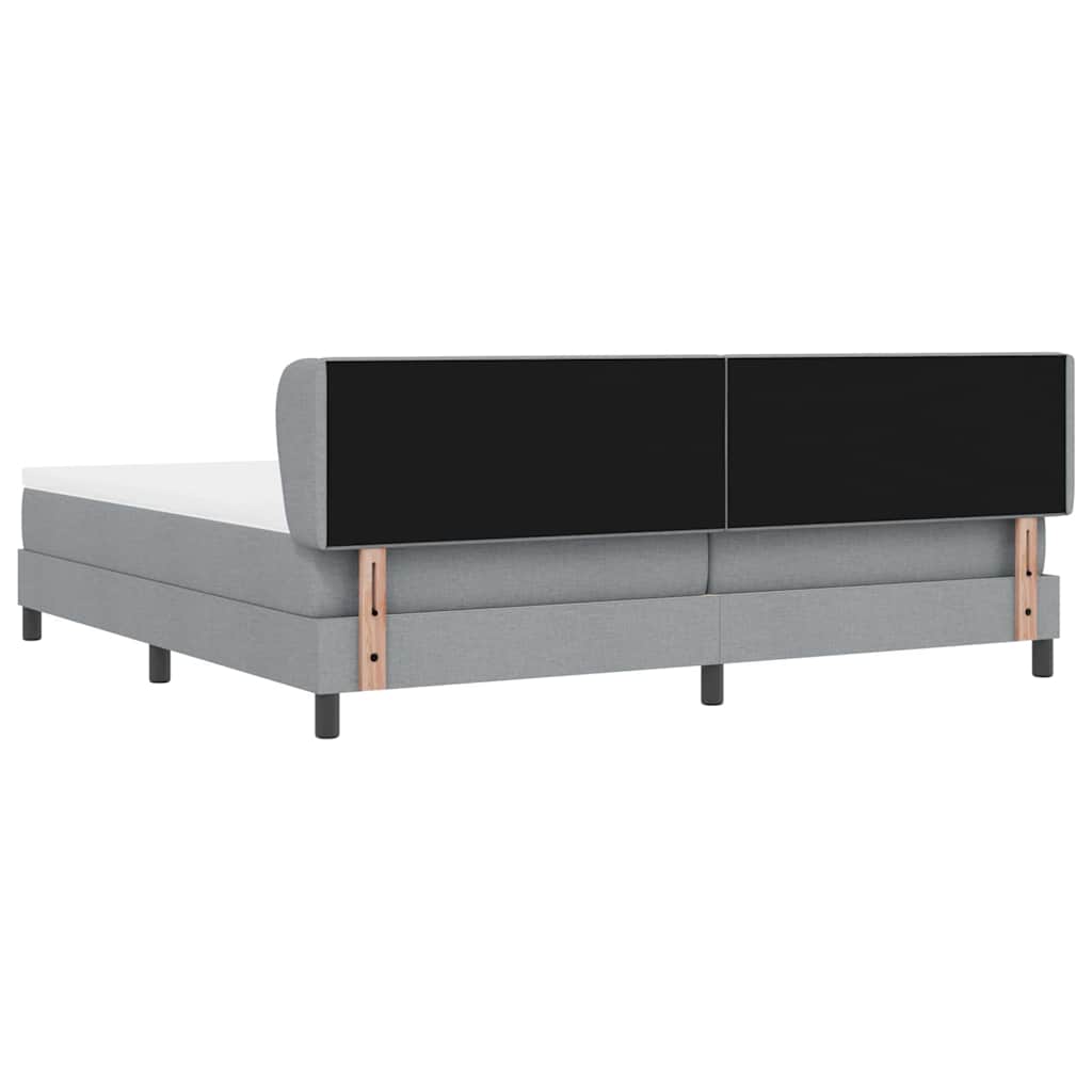 Boxspringbed met hoofdeinde Lichtgrijs 200 x 200 cm Stof