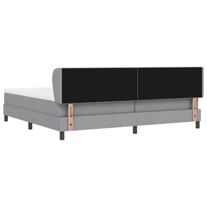 Boxspringbed met hoofdeinde Lichtgrijs 200 x 200 cm Stof